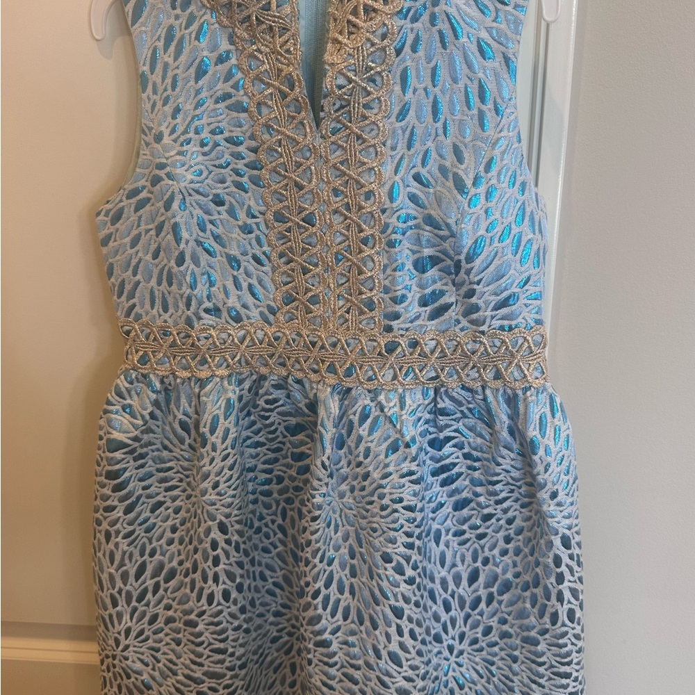 Lilly Pulitzer Blue and Gold accent dress